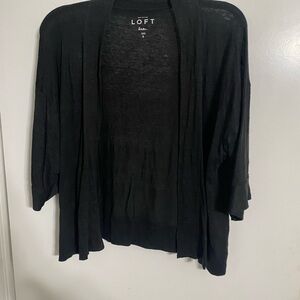 LOFT Black Open Cardigan